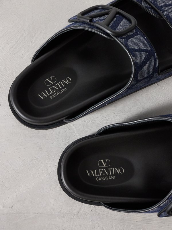 Valentino Garavani Sabot Toile Iconographe denim sandals