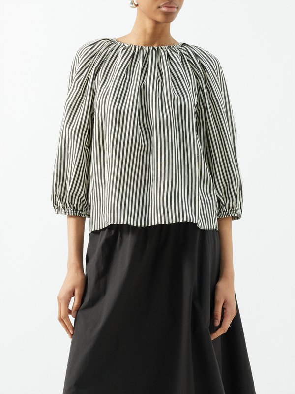 Matteau Cocoon striped viscose-blend blouse