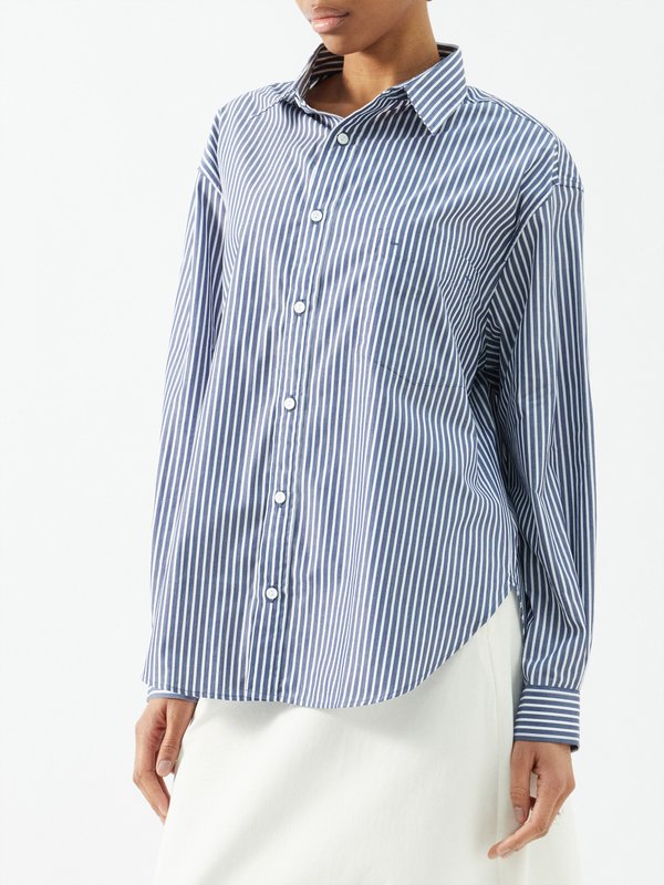 Matteau Striped organic-cotton oversized shirt