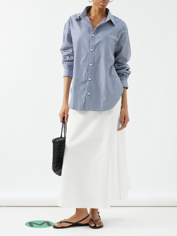 Matteau Striped organic-cotton oversized shirt