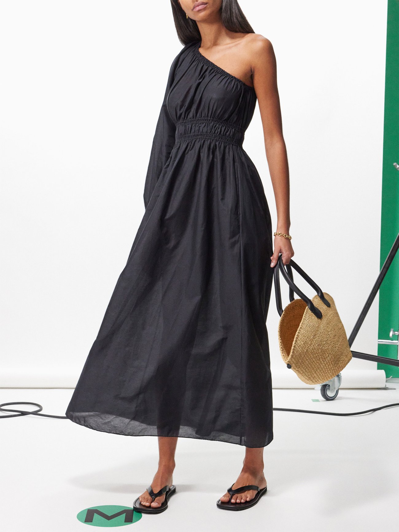 One-shoulder cotton-poplin dress, Tibi, MATCHESFASHION.COM US