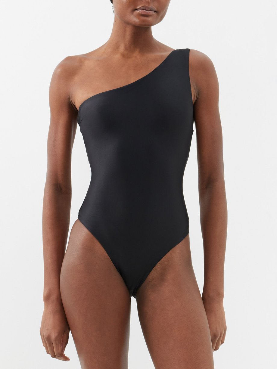 Matteau One-shoulder recycled-fibre blend swimsuit
