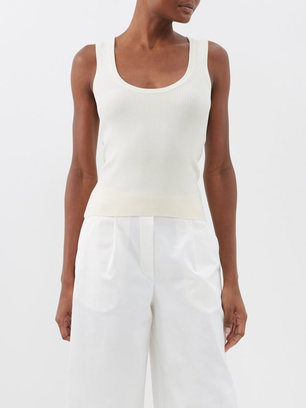 Matteau Scoop-neck ribbed-knit tank top