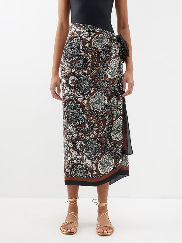 Matteau Floral-print organic-silk sarong