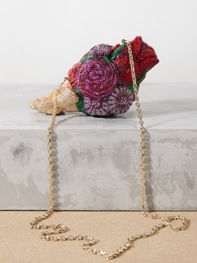 Judith Leiber Corsage Roses crystal-embellished clutch bag
