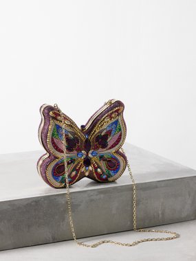 Judith Leiber Butterfly Medley crystal-embellished clutch bag