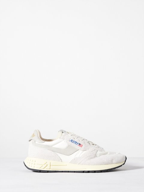 White Reelwind suede and mesh trainers, Autry