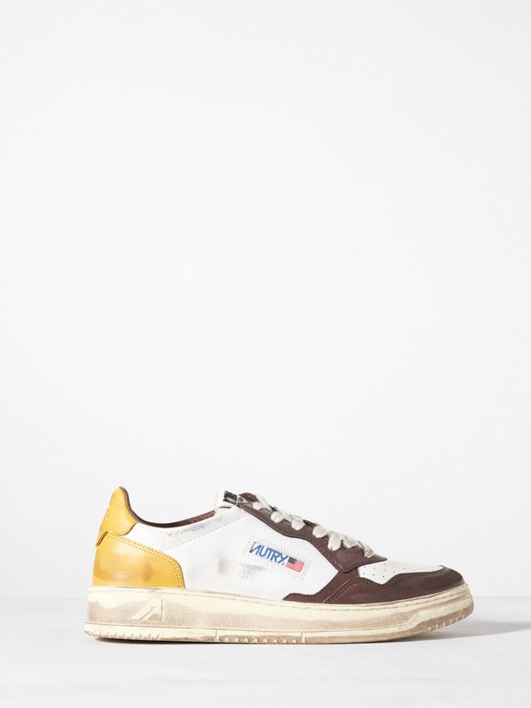 Autry Sup distressed-leather trainers