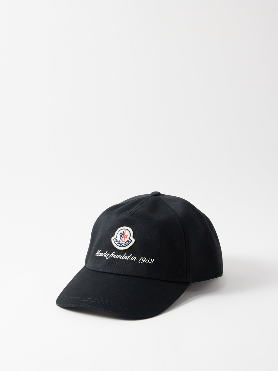 Black Logo-patch cotton-canvas baseball cap | Moncler | MATCHES UK