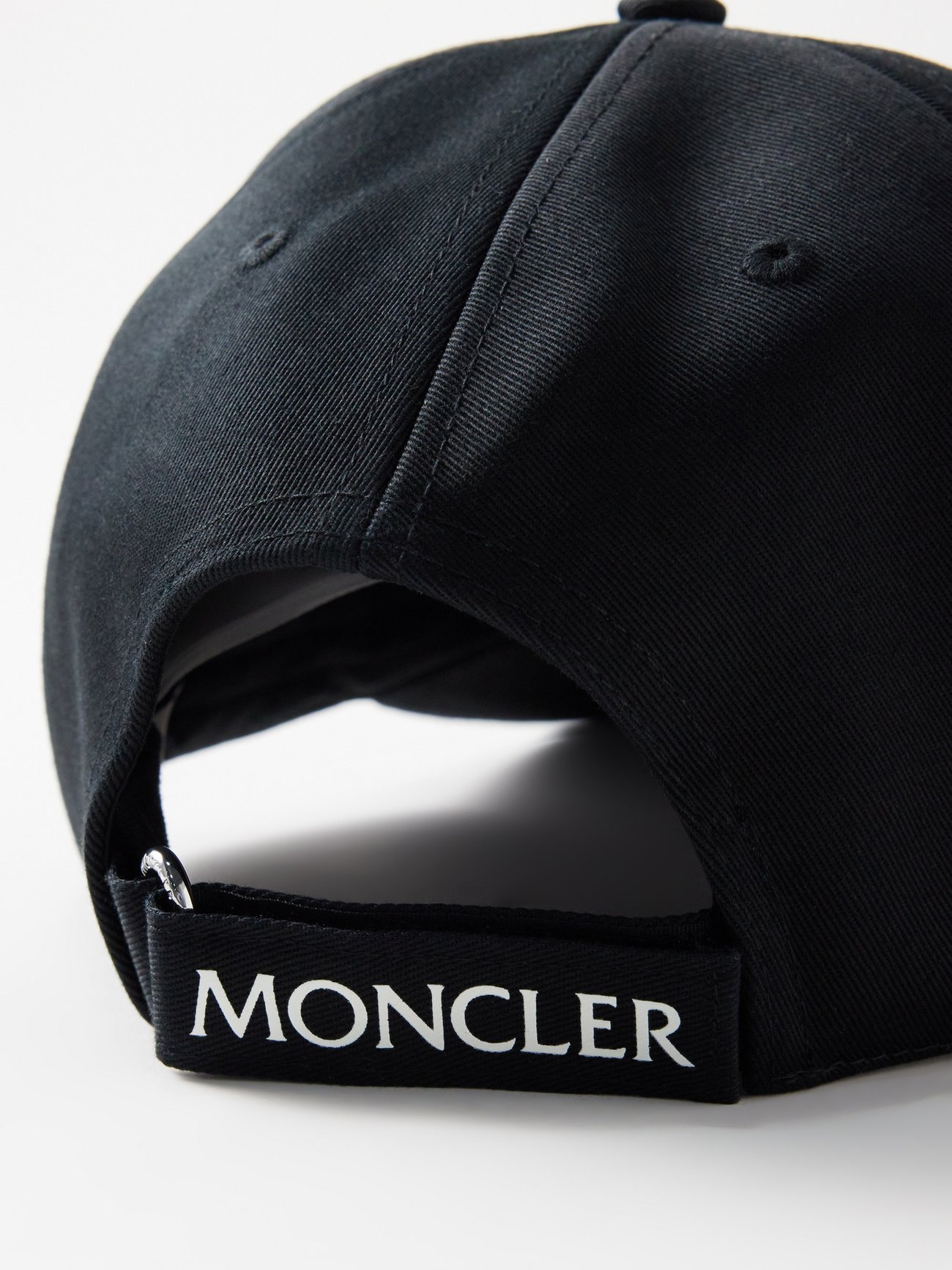 Black Logo-patch cotton-canvas baseball cap | Moncler | MATCHES UK