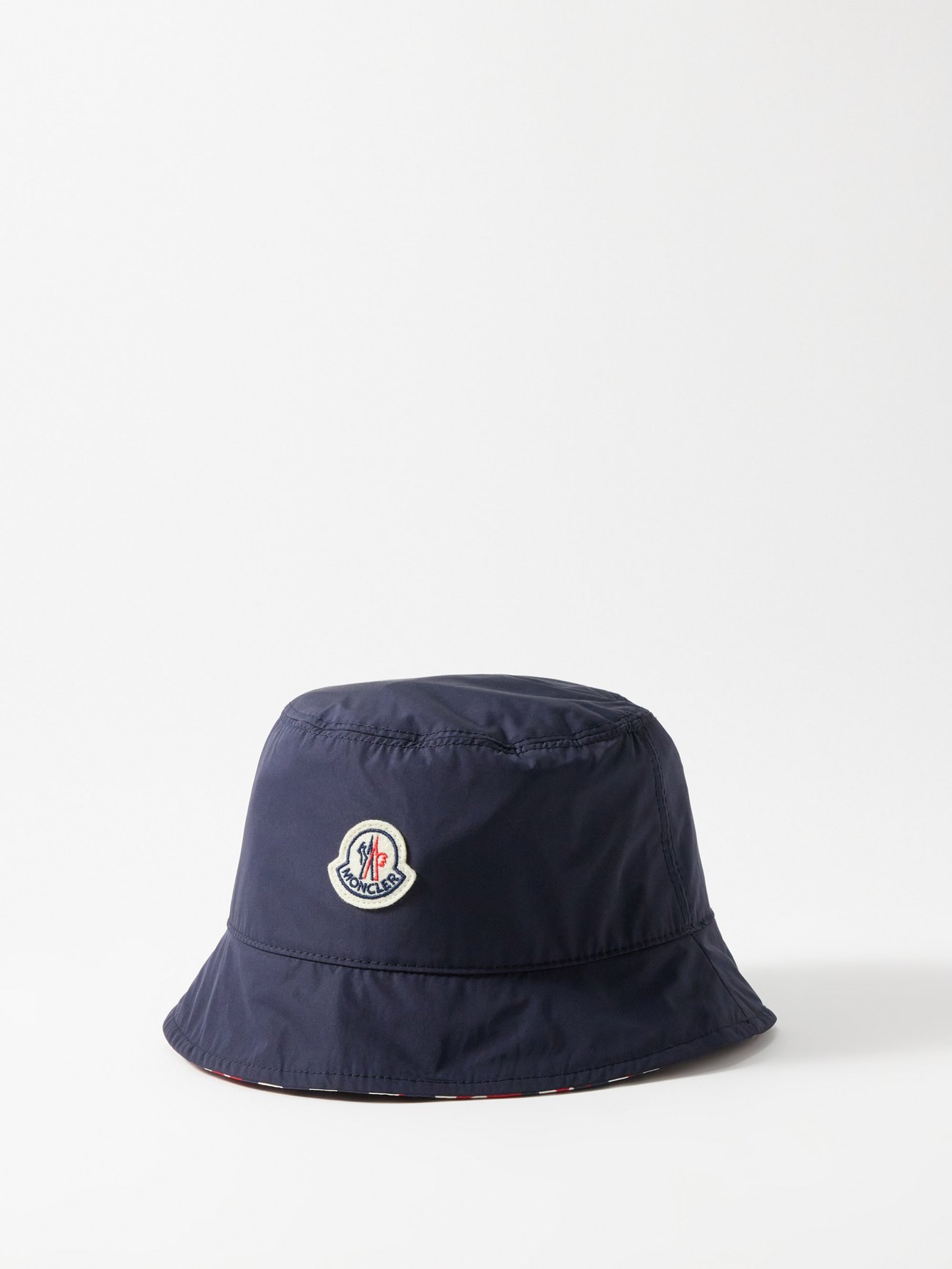 Navy Reversible logo-patch canvas bucket hat, Moncler