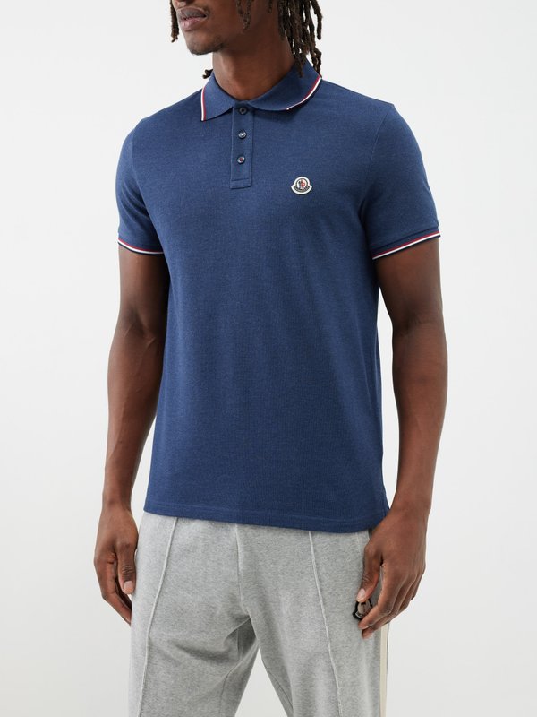 Moncler Logo-embroidered cotton-piqué polo shirt