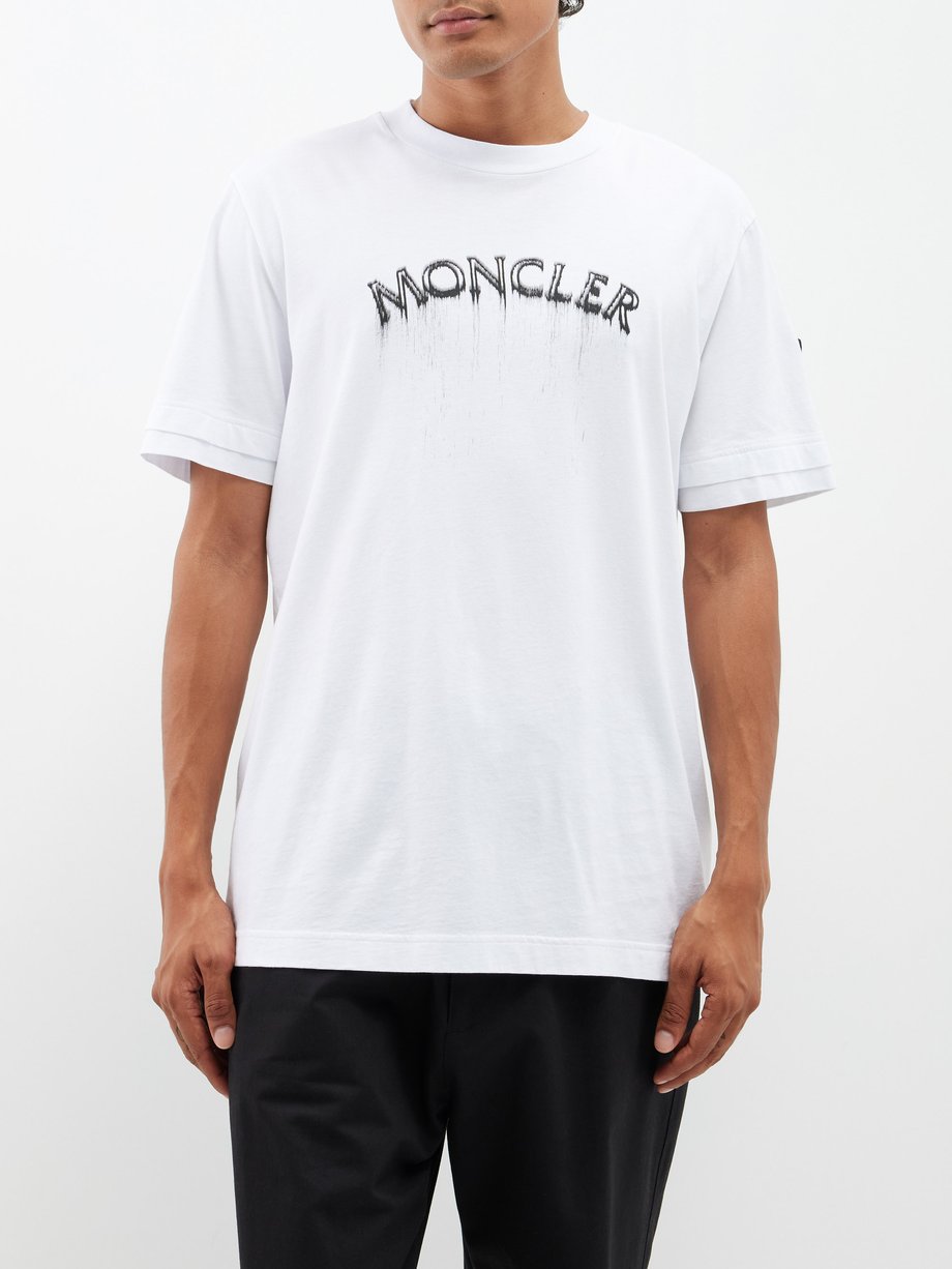 White Logo-print cotton-jersey T-shirt | Moncler | MATCHES UK