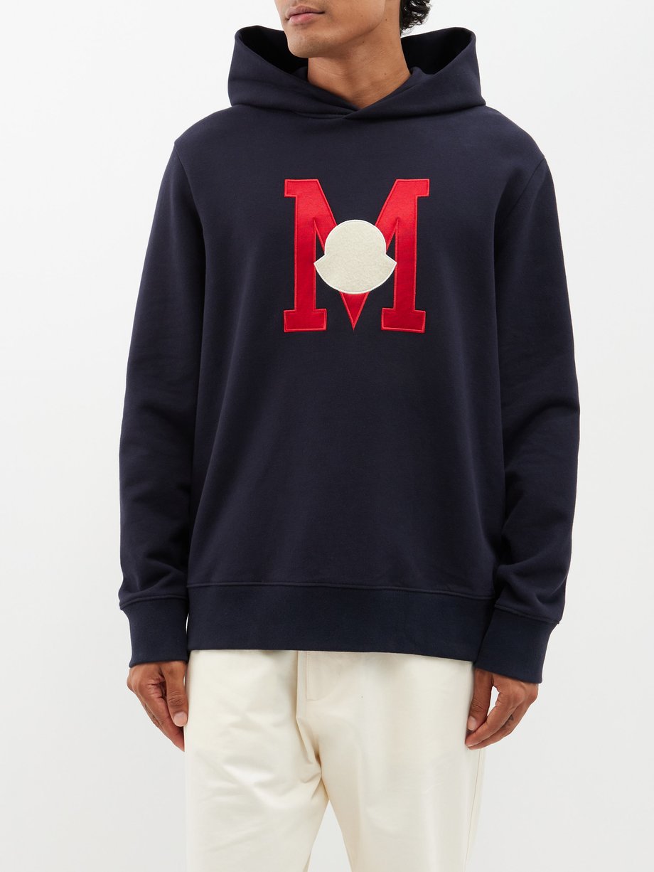 Moncler Logo-patch cotton-jersey hoodie