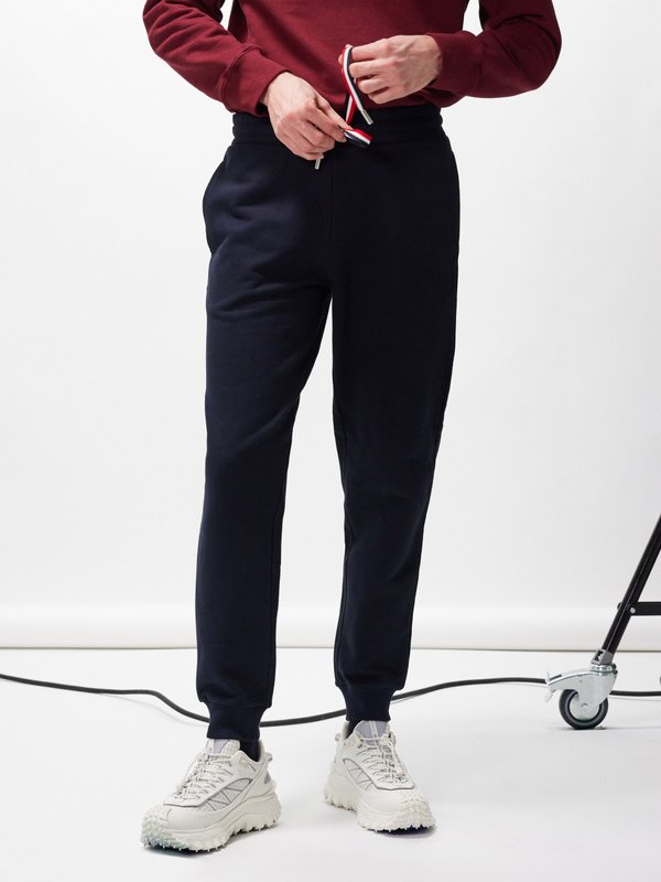 Moncler Tricolour drawstring brushed-cotton track pants
