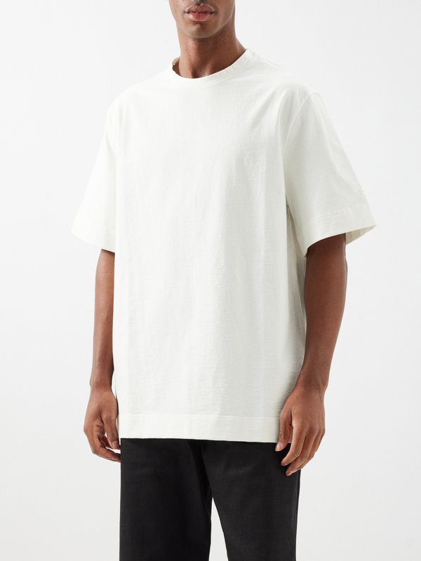 White Textured cotton-blend jersey T-shirt | Jil Sander | MATCHES UK