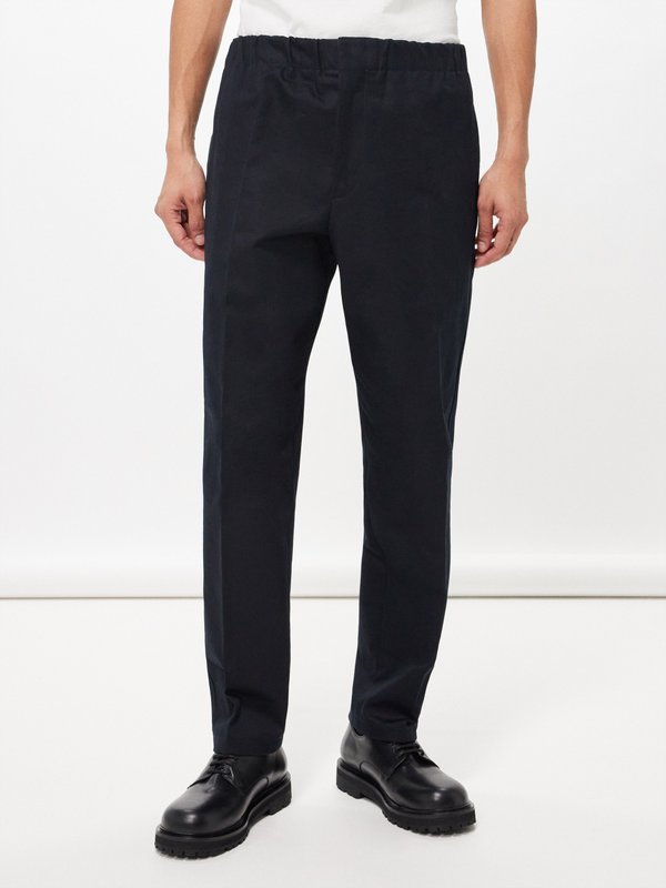 Jil Sander Elasticated-waist cotton-gabardine trousers
