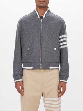 Thom Browne 4-bar wool-blend bomber jacket