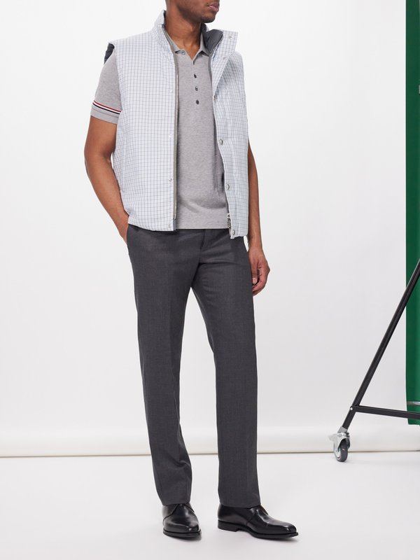 Thom Browne Tricolour-stripe cotton polo shirt