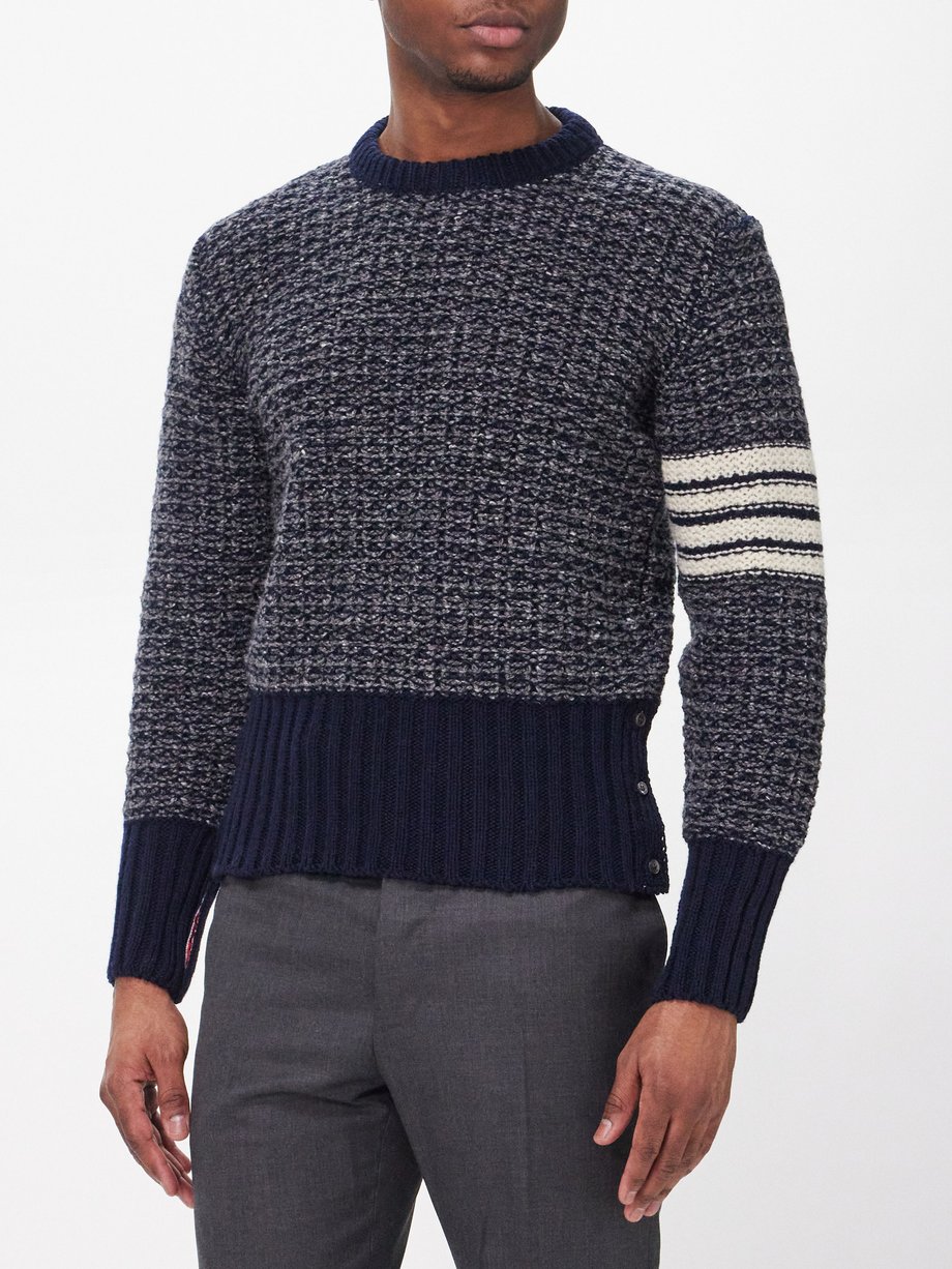 Thom Browne 4-bar wool blend-tweed sweater