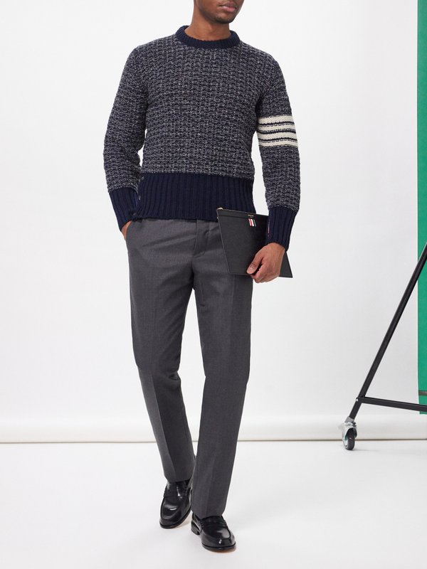 Thom Browne 4-bar wool blend-tweed sweater
