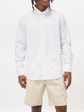 Thom Browne Striped cotton-poplin shirt