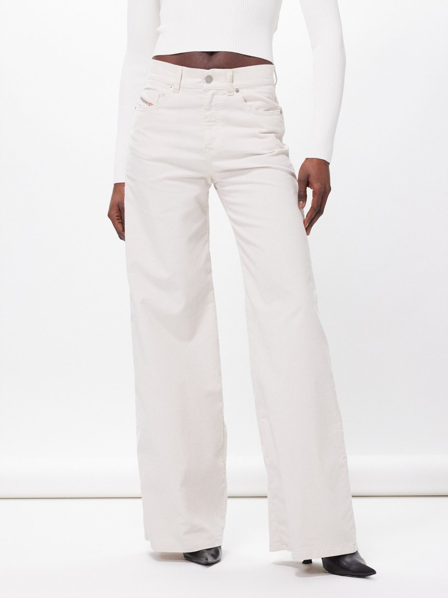 White Akemi cotton-blend wide-leg jeans | Diesel | MATCHES UK