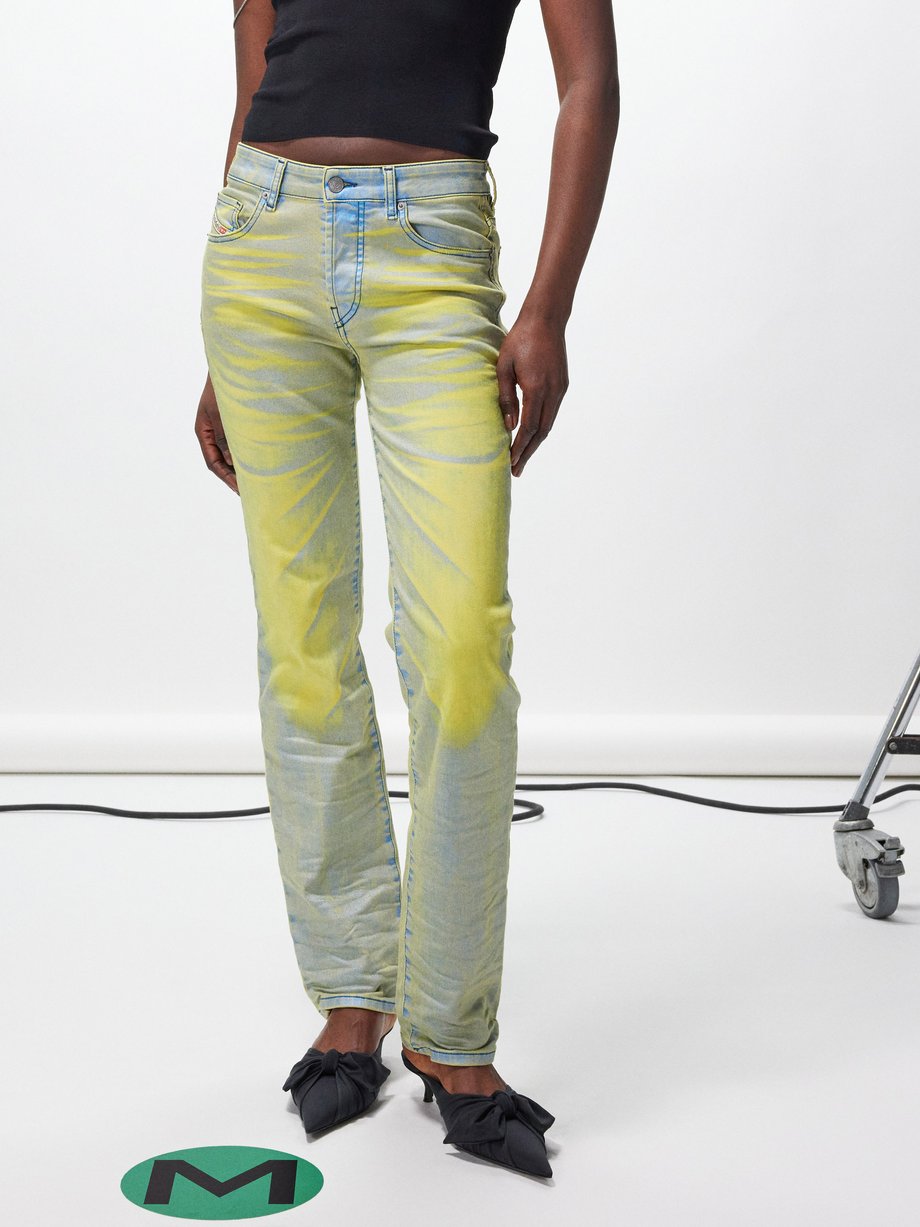 Blue Jill patchwork-appliqué straight-leg jeans, Fortela