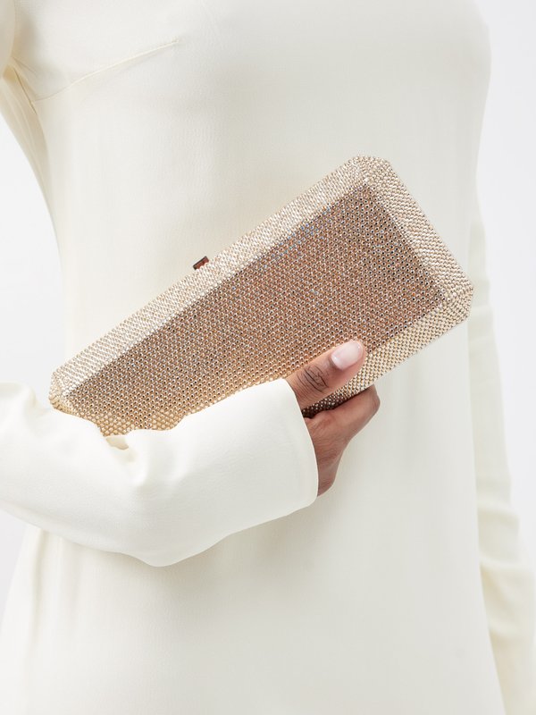Judith Leiber Classic Slim crystal-embellished clutch bag