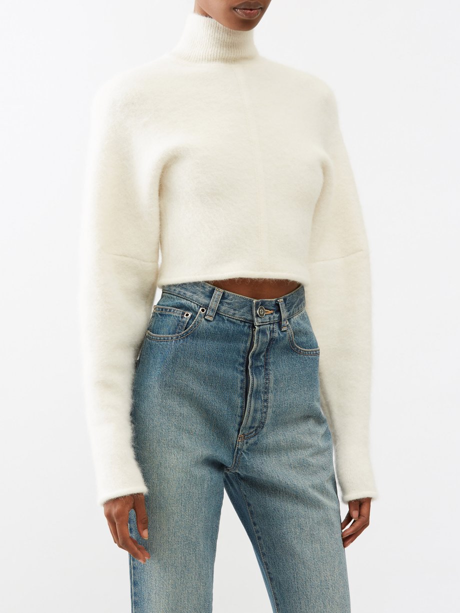 ALAÏA High-neck cropped knitted sweater