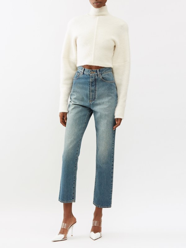 ALAÏA High-neck cropped knitted sweater