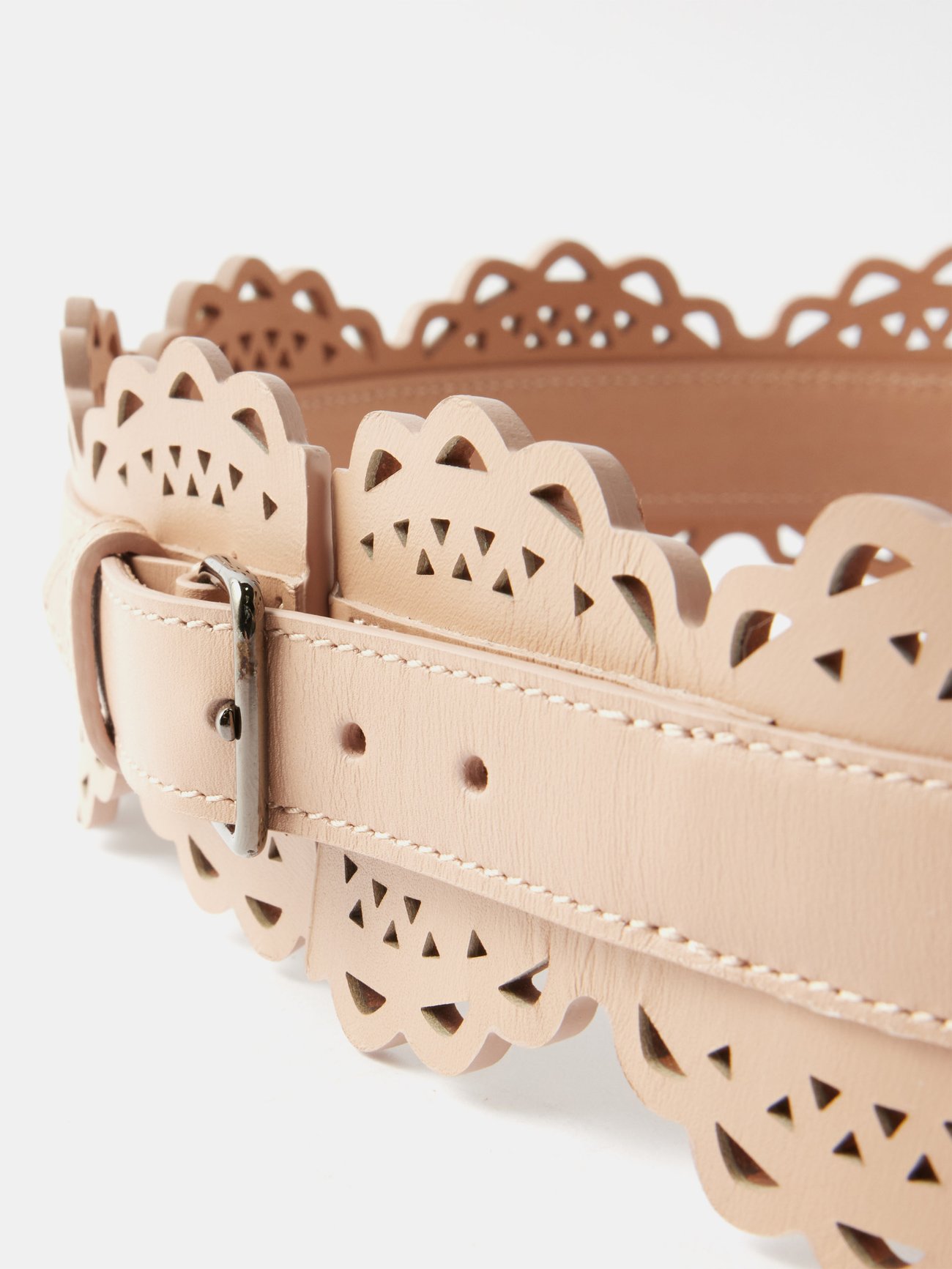 Leather corset belt in brown - Alaia