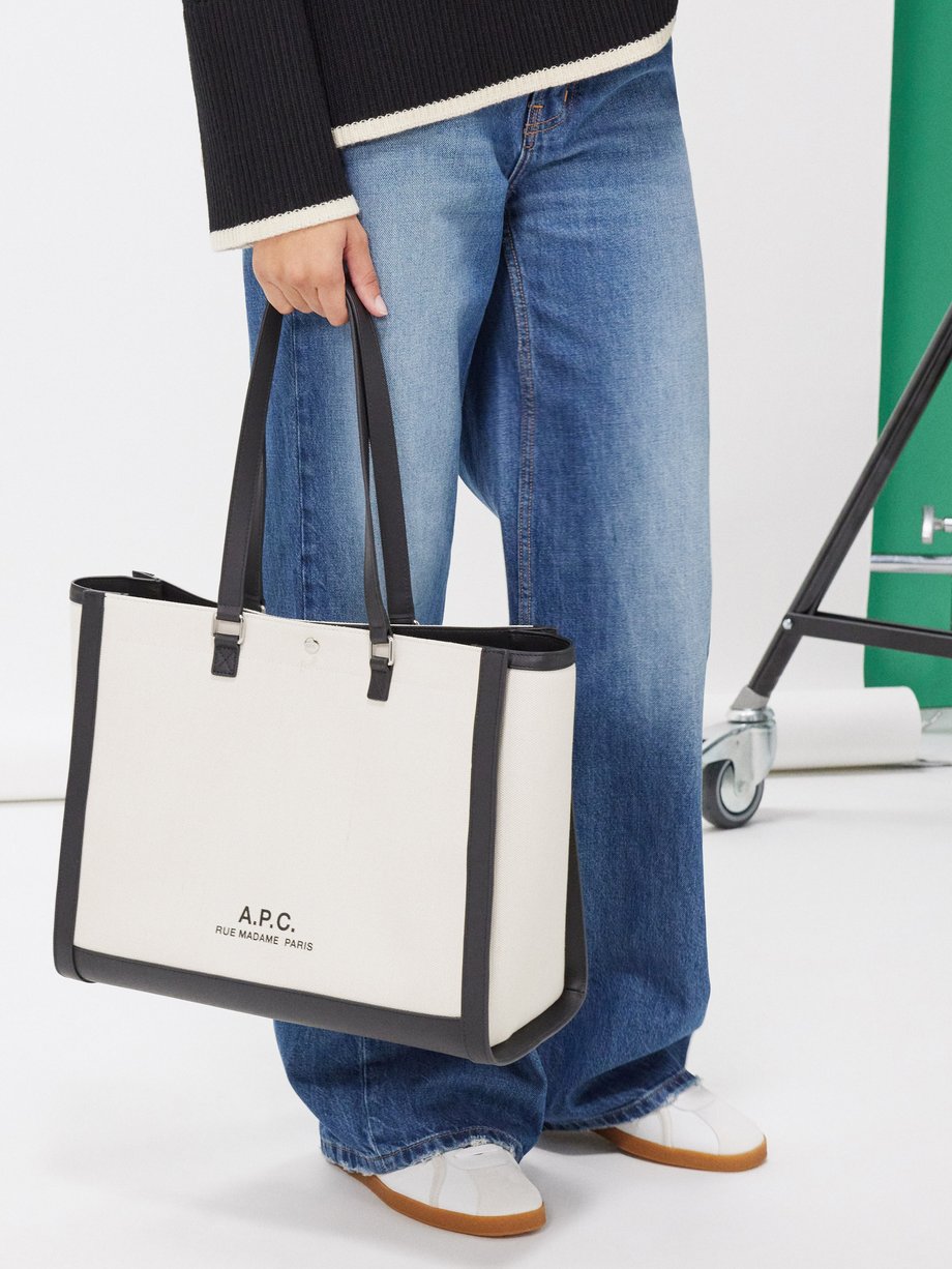 A.P.C. Camille 2.0 leather-trim canvas tote bag