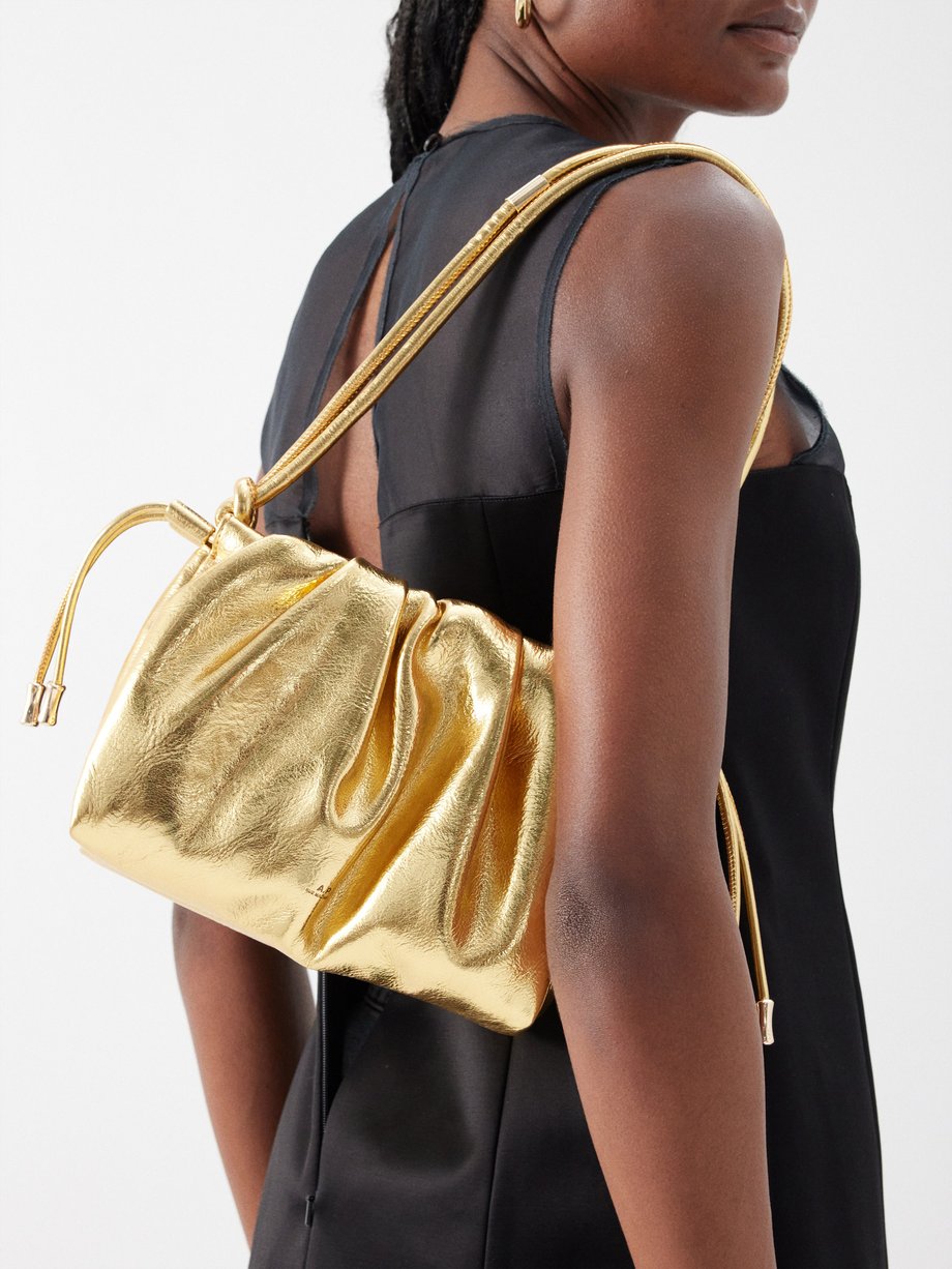 Gold Ninon mini metallic faux-leather shoulder bag | A.P.C. | MATCHES UK