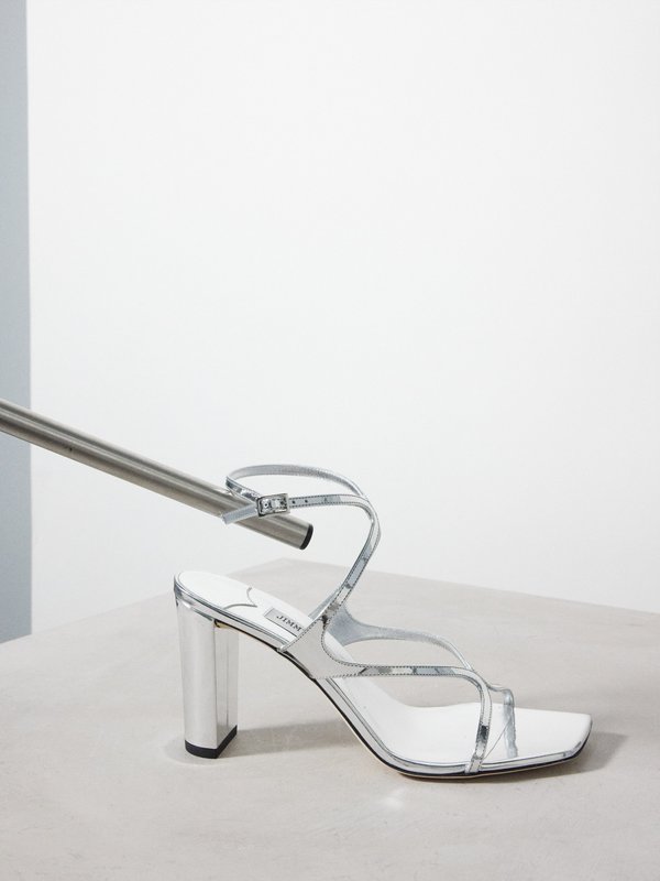 Charles & Keith sling back statement heeled shoes in silver | ASOS