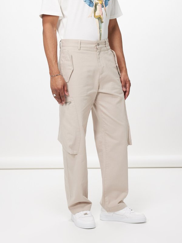 Represent Workshop cotton-herringbone trousers