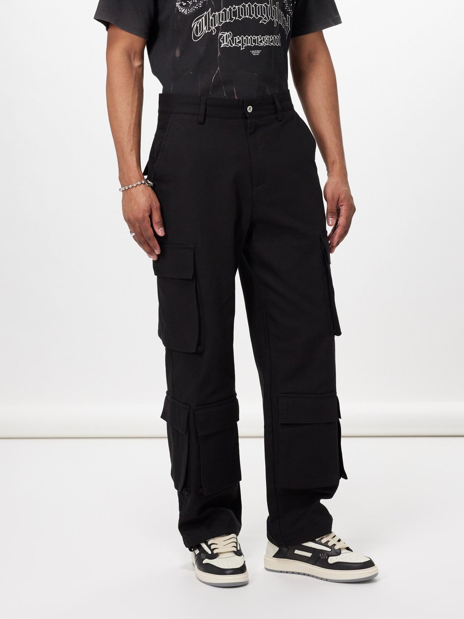 Represent Baggy cotton-twill cargo trousers