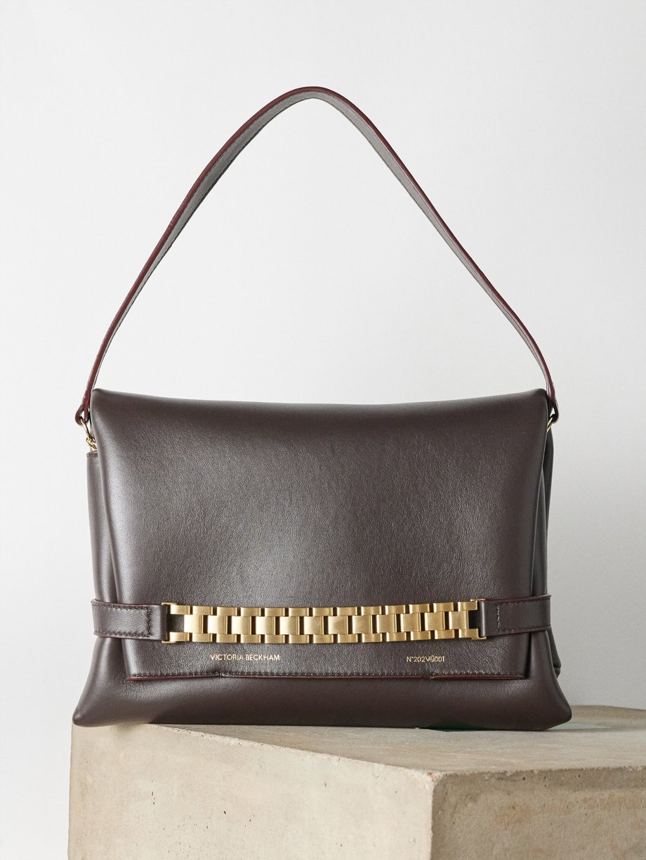 Brown Chain Pouch leather shoulder bag | Victoria Beckham | MATCHES UK