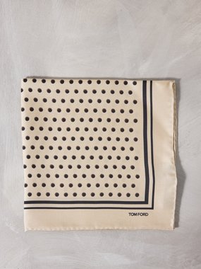 Tom Ford Polka-dot silk-satin pocket square