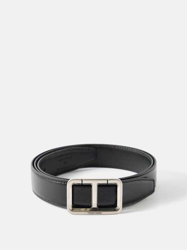 Tom Ford T-buckle grained-leather belt