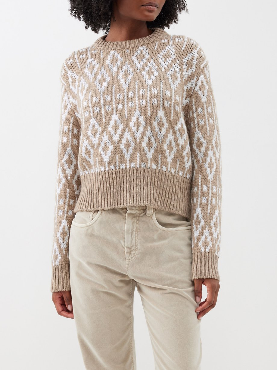 Brunello Cucinelli Jacquard-knit cashmere sweater
