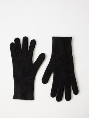 Toteme Ribbed-knit cashmere-blend gloves
