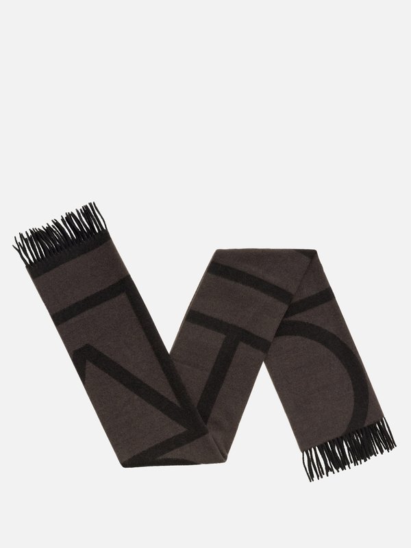 Toteme Monogram-jacquard wool scarf