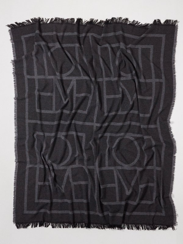 Toteme Monogram-jacquard wool-blend scarf