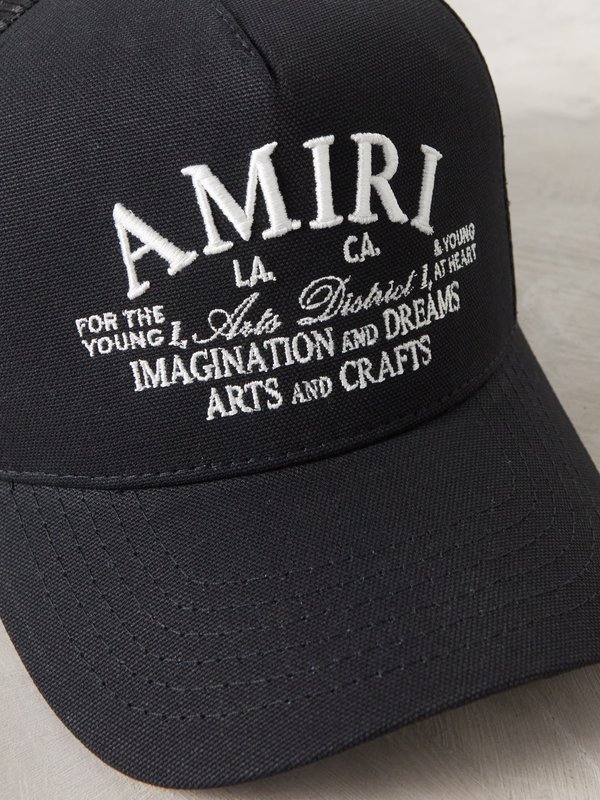 Amiri Arts District-embroidered cotton trucker cap