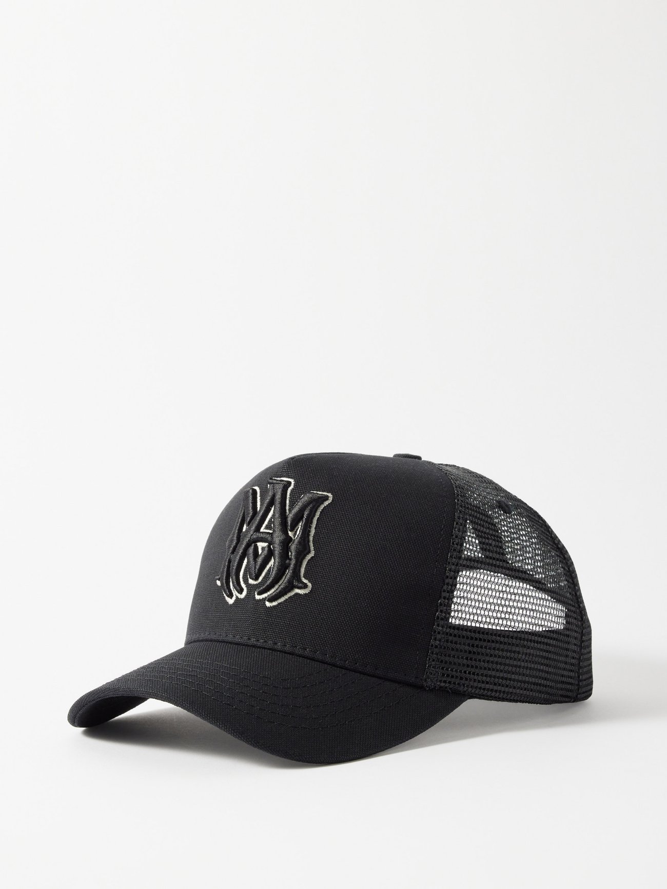 Black Logo-embroidered cotton-canvas trucker cap | Amiri | MATCHES UK