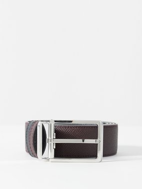 Dunhill Reversible grained-leather belt