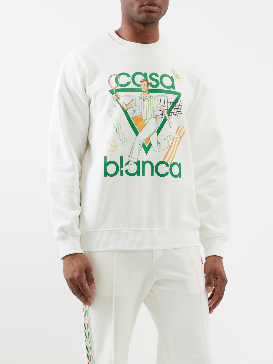 Casablanca Le Jeu-printed organic cotton-jersey sweatshirt