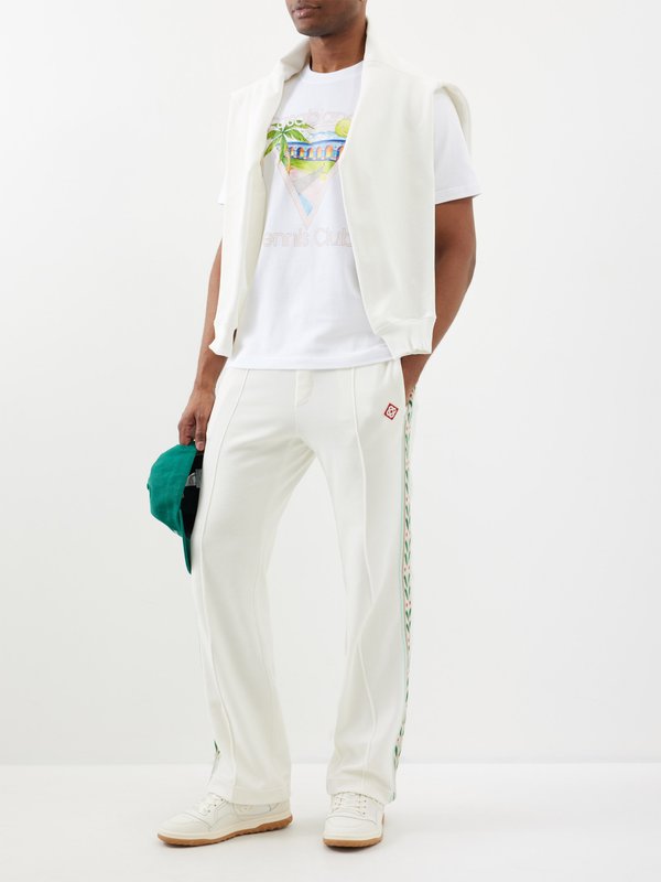 White Tennis Club organic-cotton track pants, Casablanca