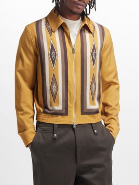 Amiri Logo-print wool-blend satin jacket